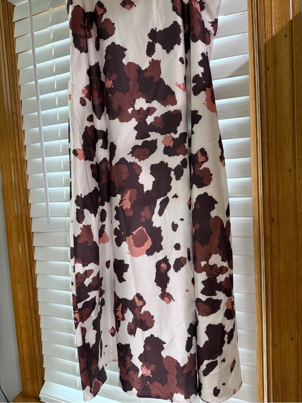 DAVI & DANI White Skirt with Brown and Rust Spot Print